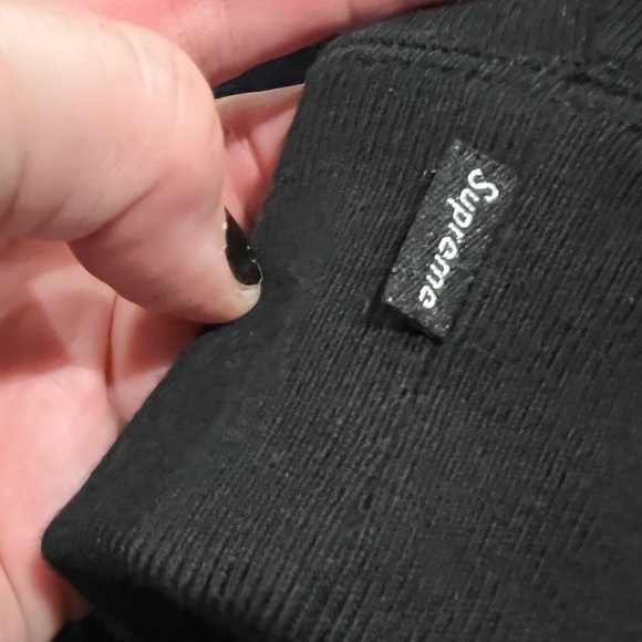 SUPREME Faux Fur Leopard Cheetah Half Zip Sweatshirt navy black Unisex - Picture 7 of 7